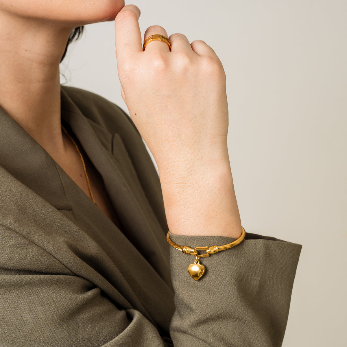 Golden Bracelet with Heart
