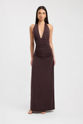 Lerata | elegant long dress with buttoned collar
