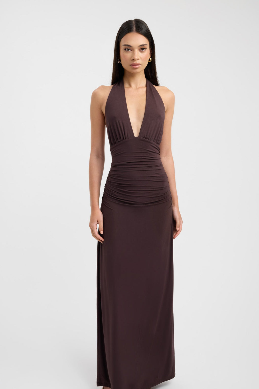 Lerata | elegant long dress with buttoned collar