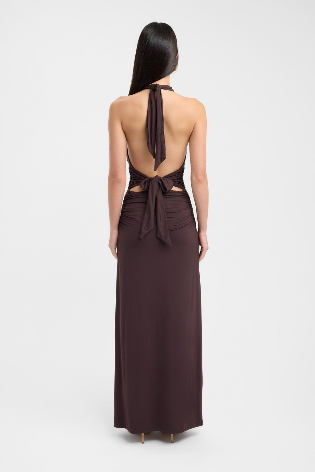 Lerata | elegant long dress with buttoned collar
