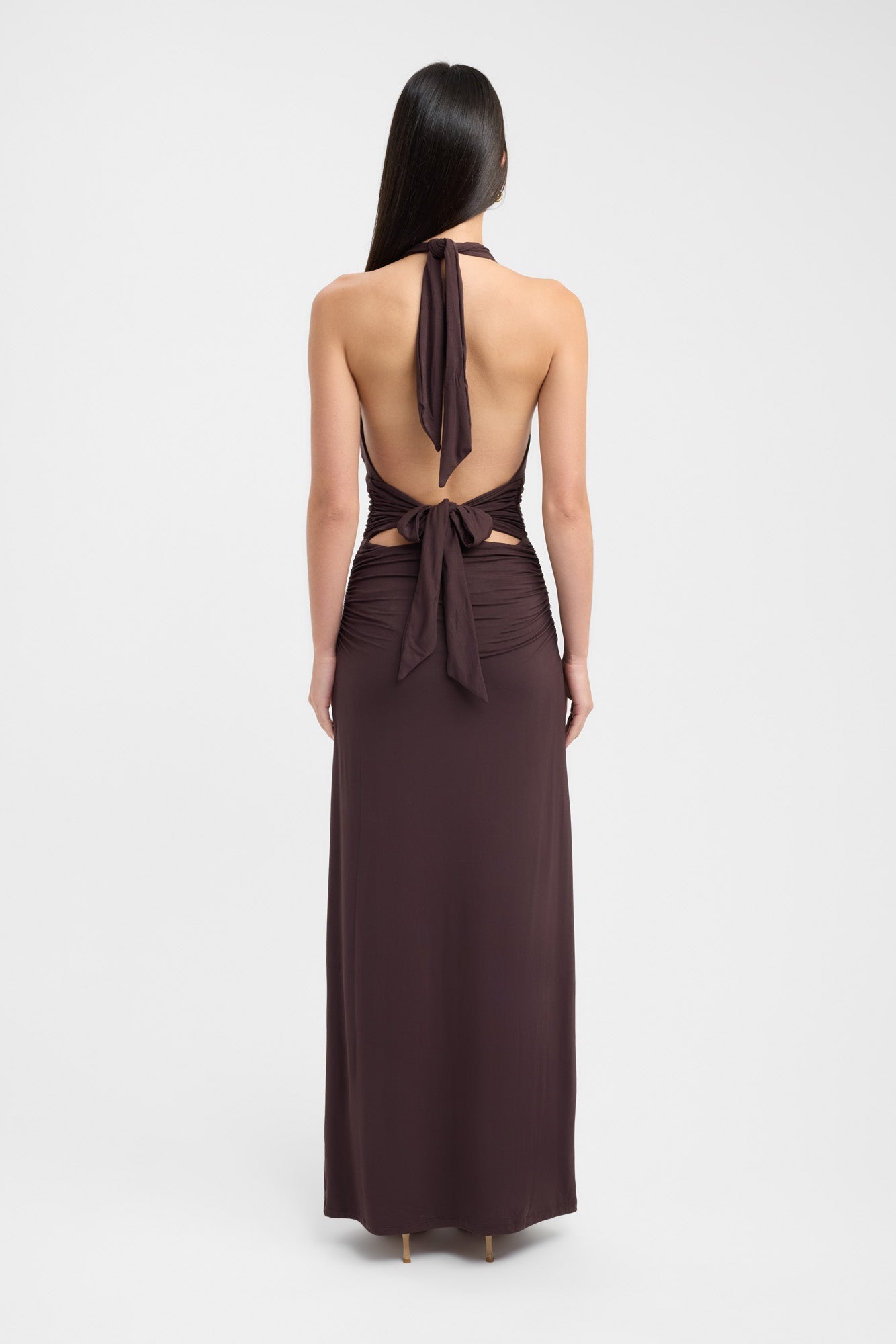 Lerata | elegant long dress with buttoned collar