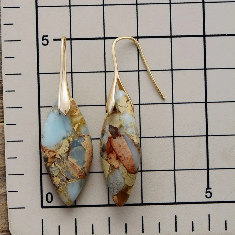 Drop Earrings with Natural Stone