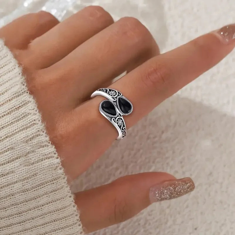 Elegant Ring with Moonstone Flower