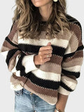 Riin | Knitted High Neck Striped Shirt