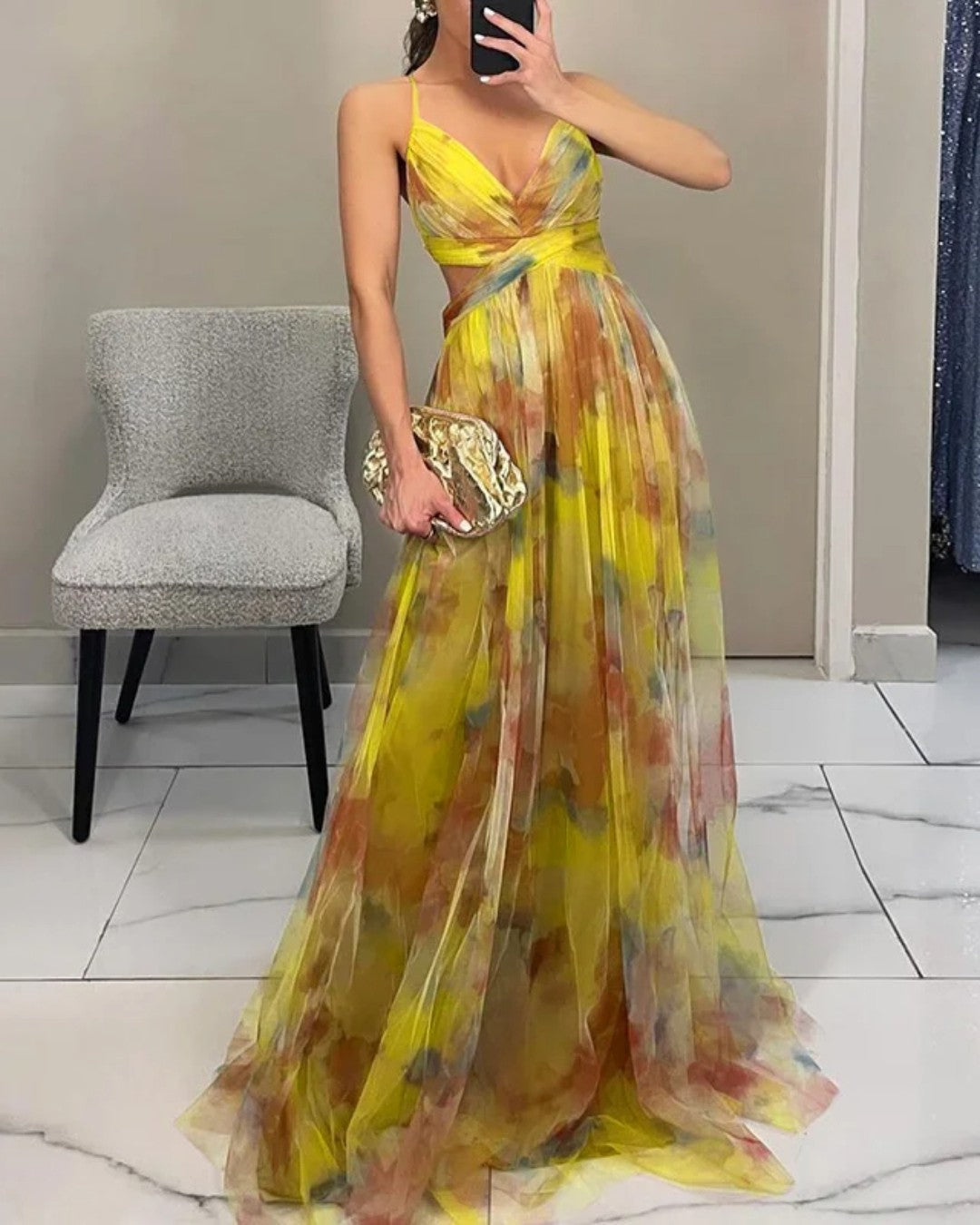 Giselle | Enchanting Maxi Dress with Floral Pattern