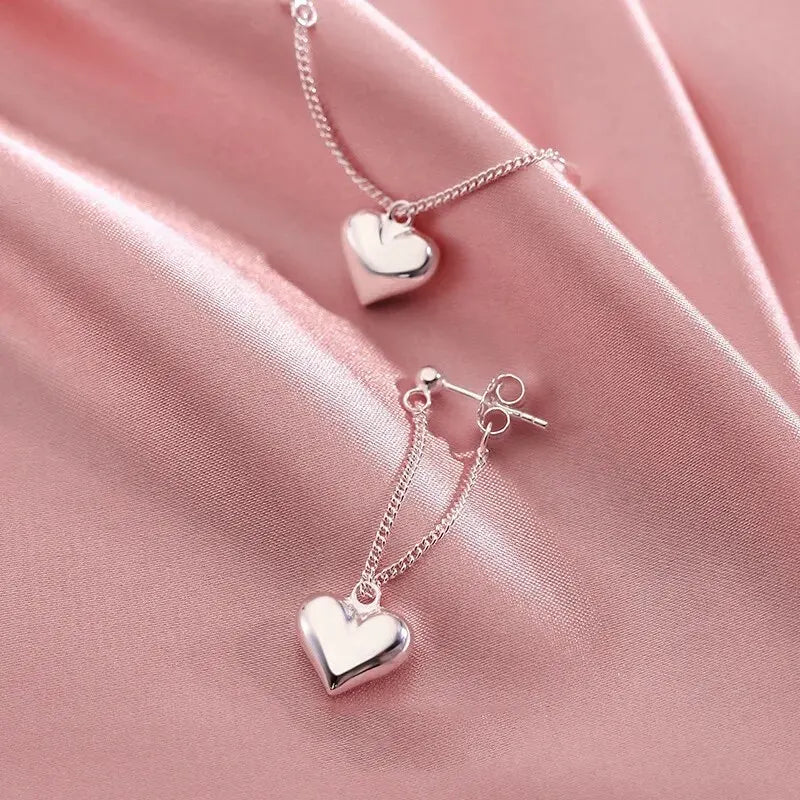 Vintage Geometric Heart Earrings