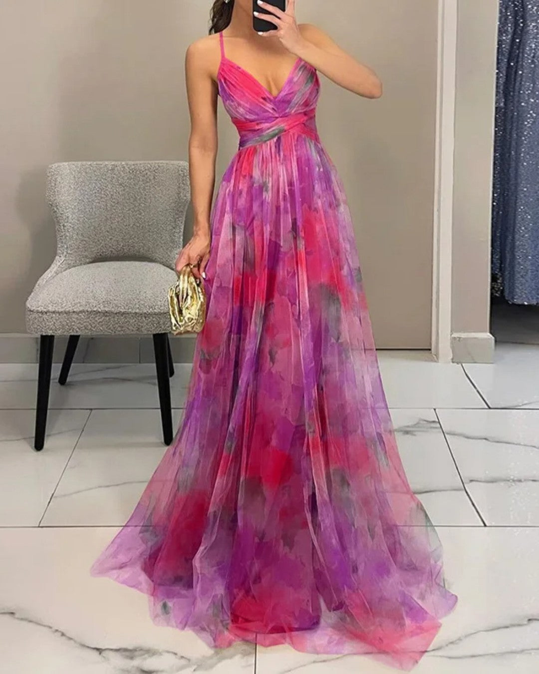 Giselle | Enchanting Maxi Dress with Floral Pattern
