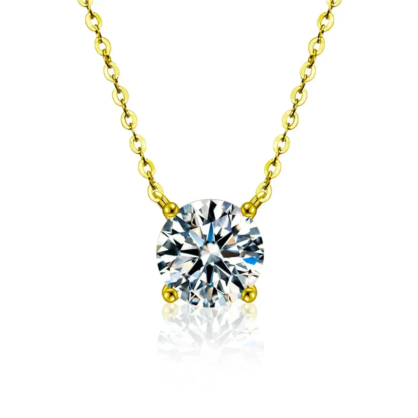 Gold-Plated Necklace with Zircons