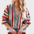 Kaisa | Retro Knitted Vest with Striped Pattern
