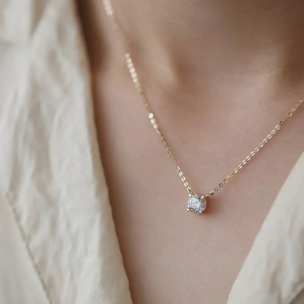 Gold-Plated Necklace with Zircons