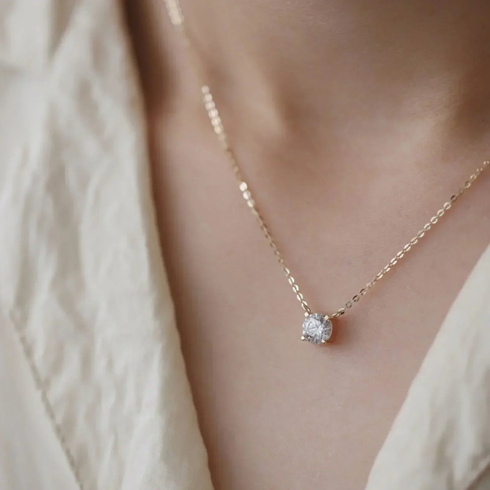 Gold-Plated Necklace with Zircons