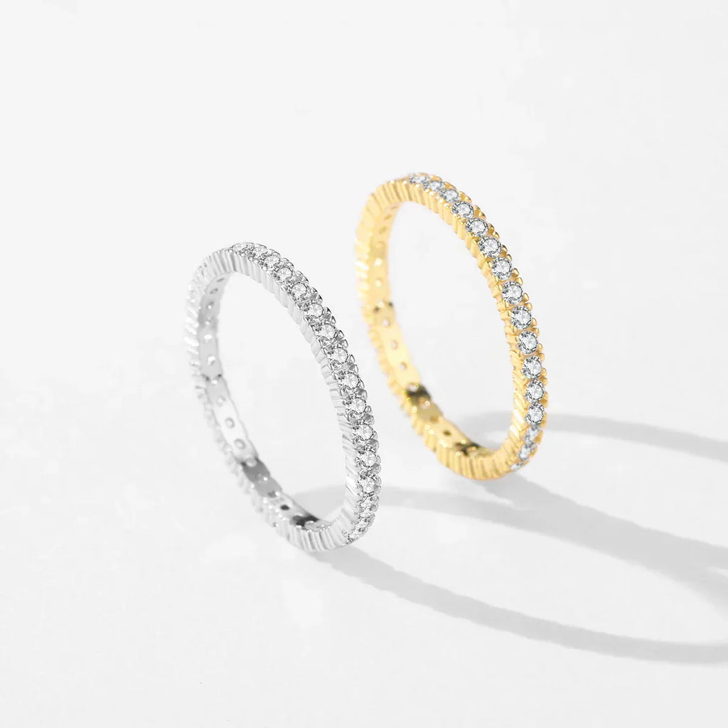 Minimalist Radiant Eternity Ring