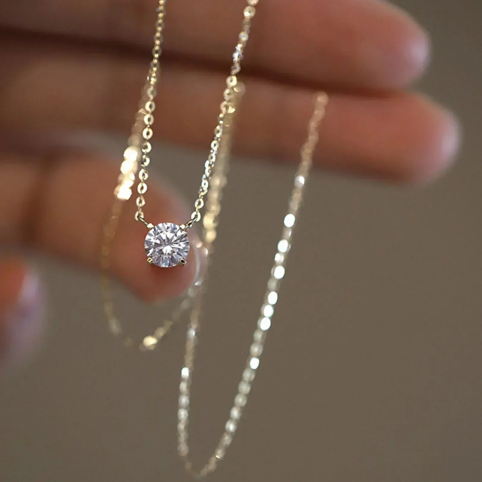 Gold-Plated Necklace with Zircons