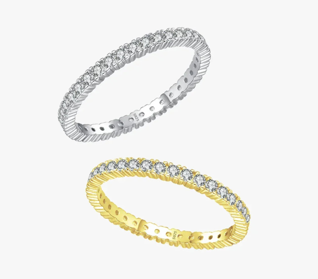 Minimalist Radiant Eternity Ring