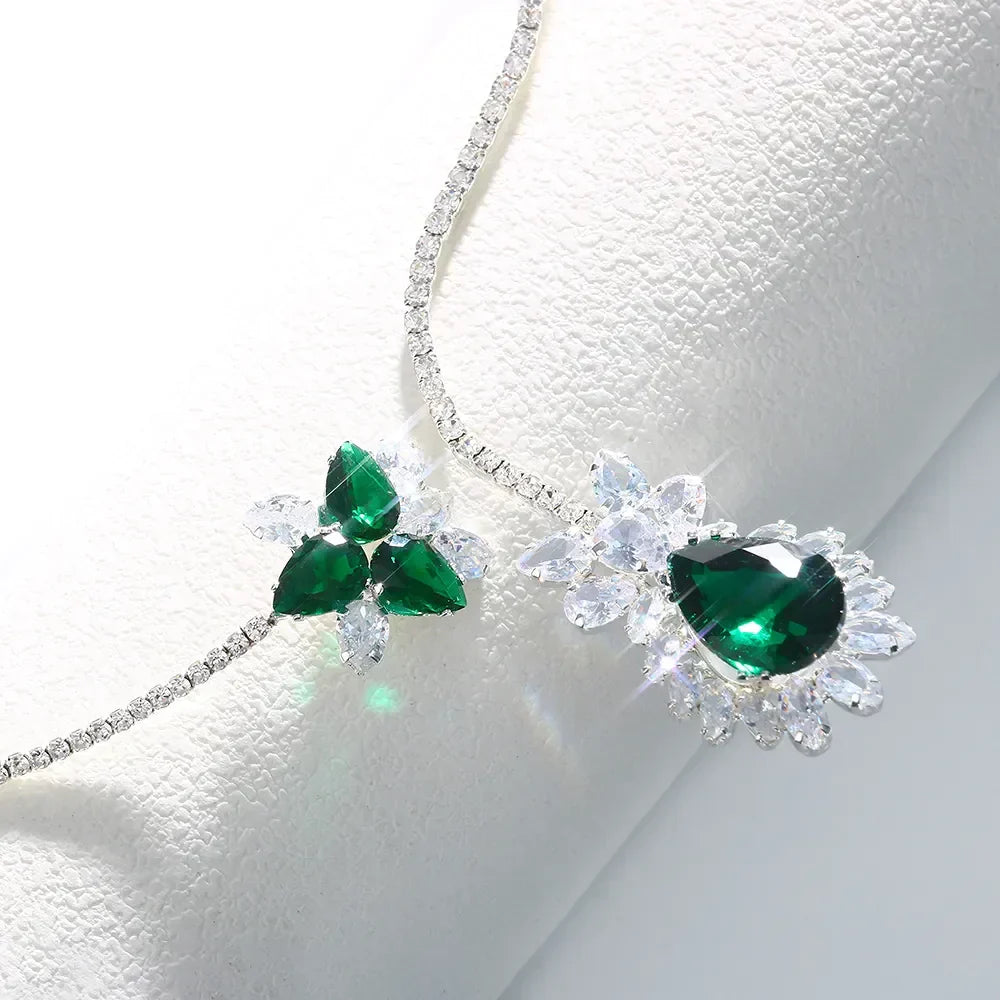 Vintage Emerald Bloom Necklace