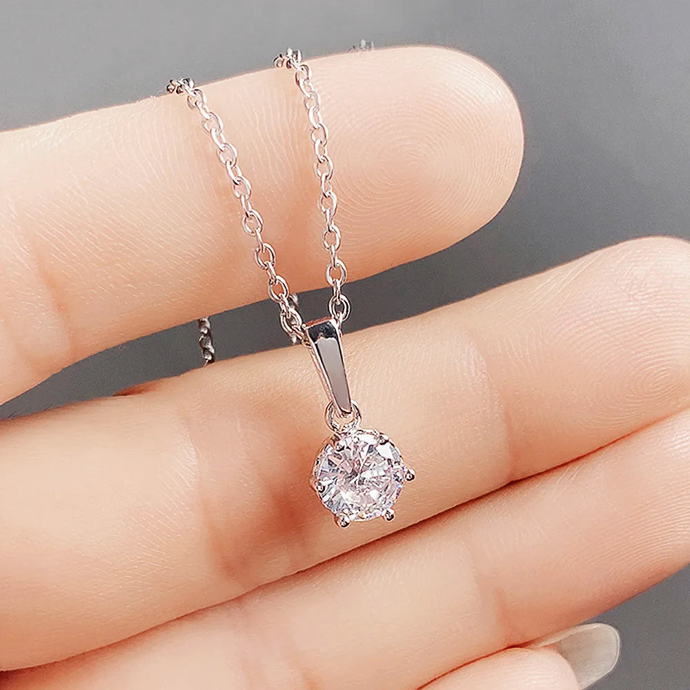 Classic Necklace with Zirconia Pendant