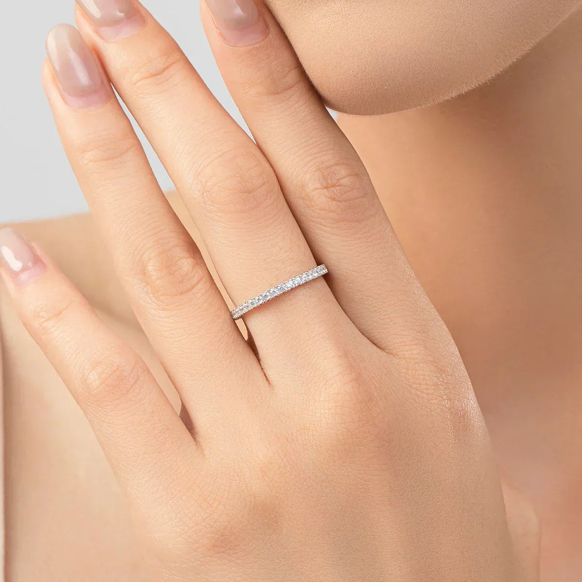 Minimalist Radiant Eternity Ring