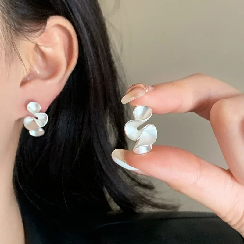 Silver and 18K Gold Flower Earrings