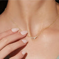 Elegant Necklace with Wavy Metallic Flower Pendant