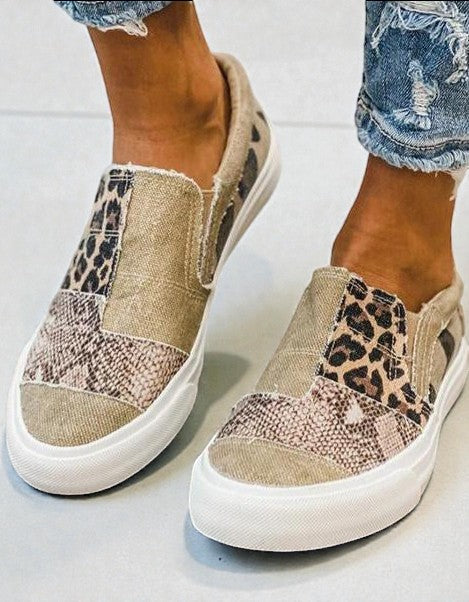 Quinny | Everyday Leopard Print Canvas Slip-Ons