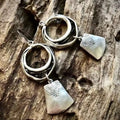 Vintage Square Drop Earrings in Silver