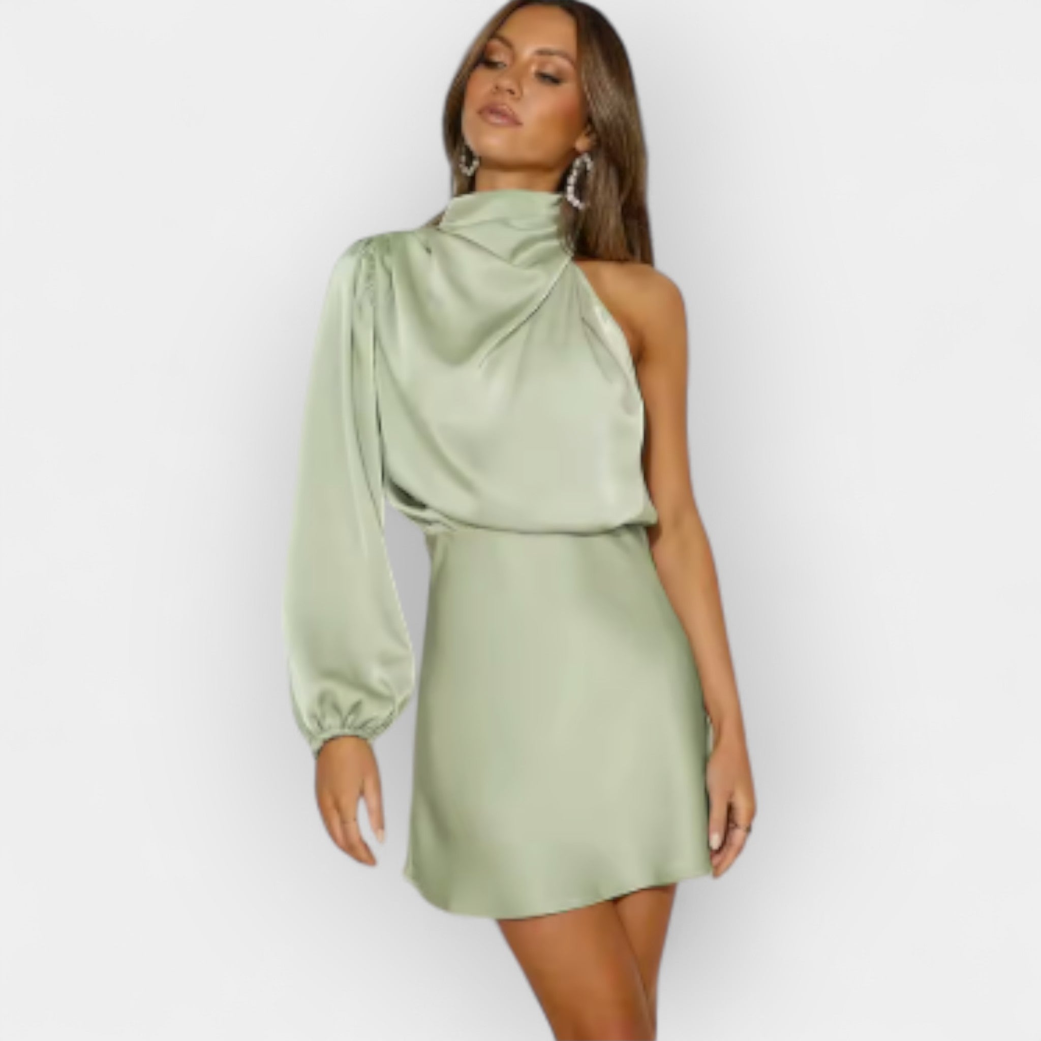 Alina | Asymmetrical Satin Dress