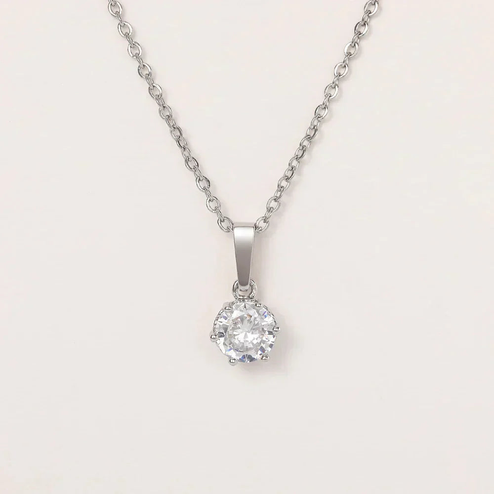 Classic Necklace with Zirconia Pendant