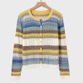 Birgit | Knitted cardigan with a retro striped pattern