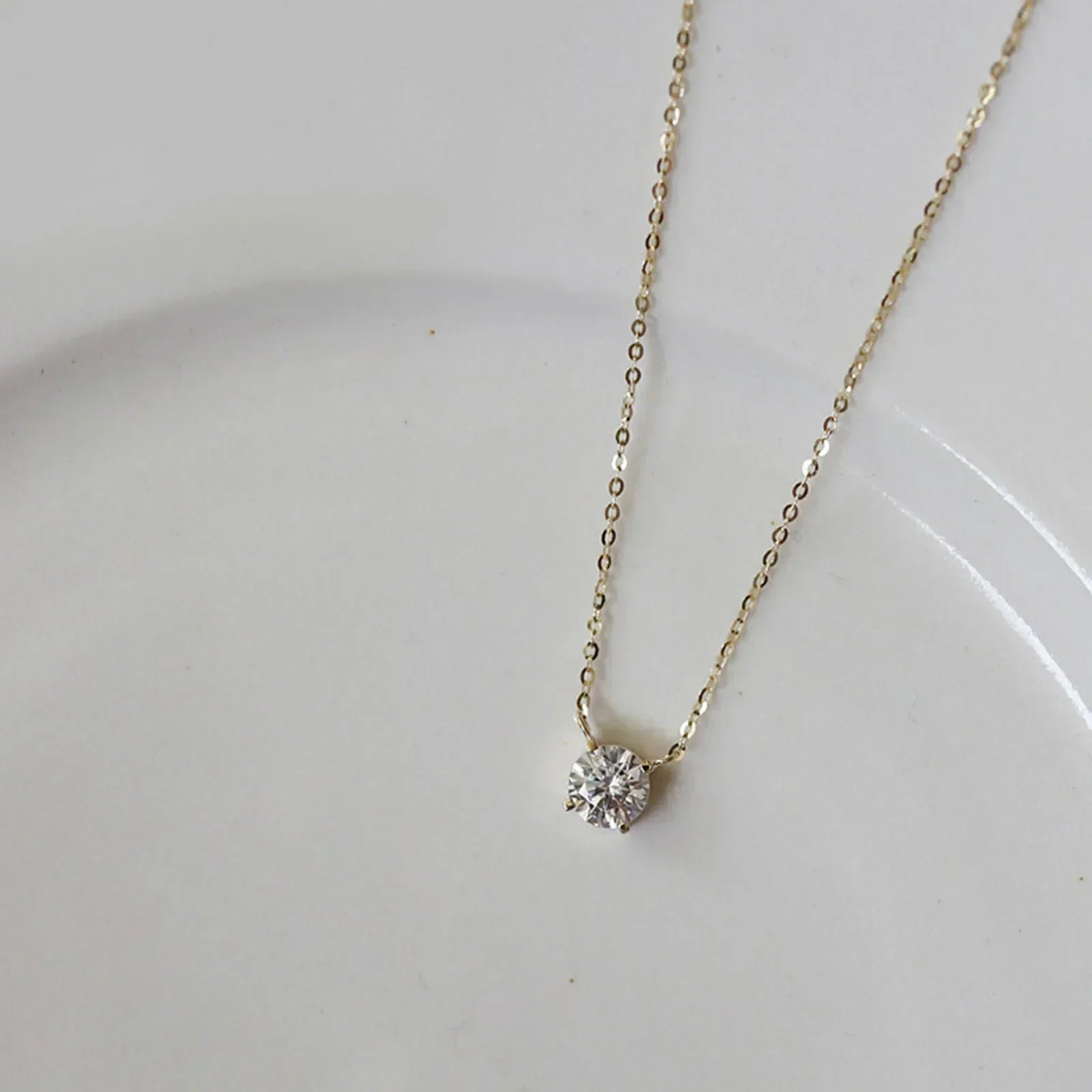 Gold-Plated Necklace with Zircons