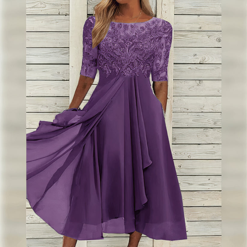 Puck | Elegant Midi Dress in Lace