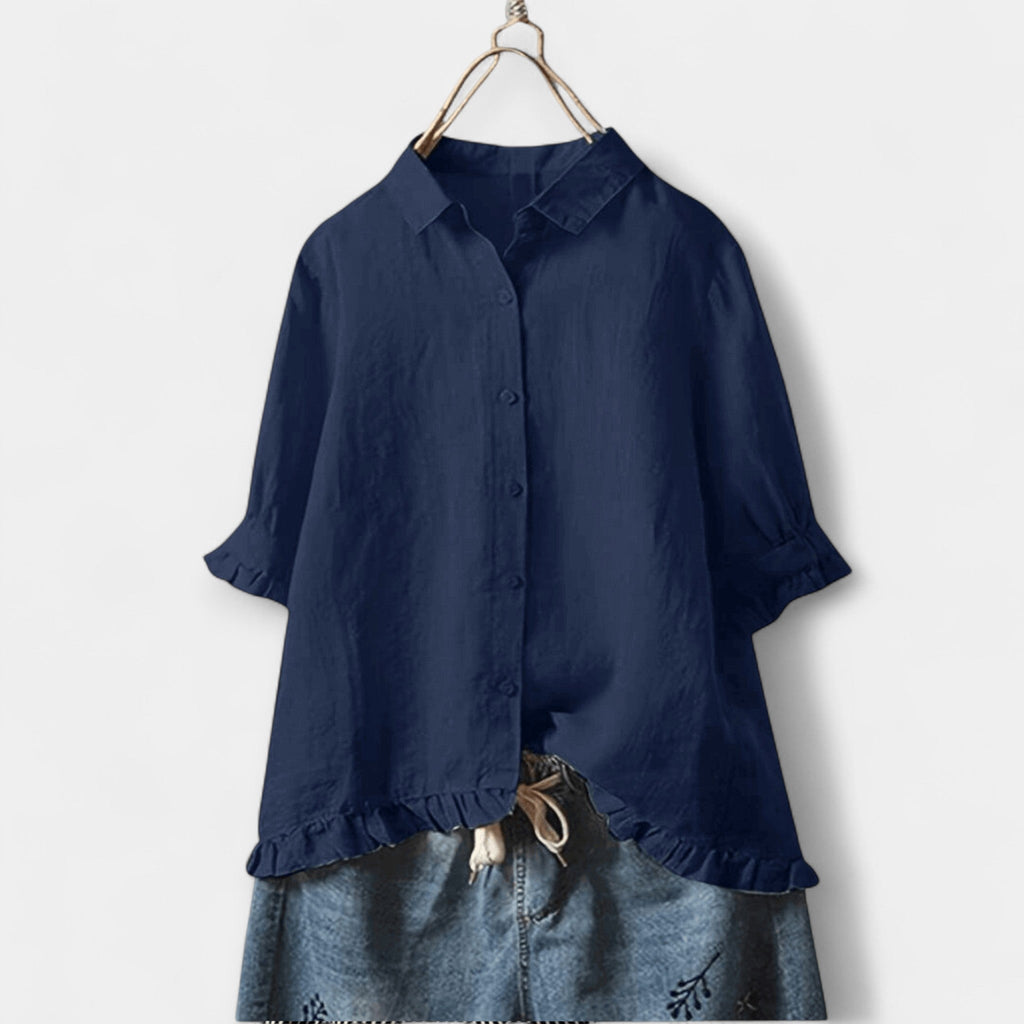 Julieta | Elegant Cotton and Linen Shirt