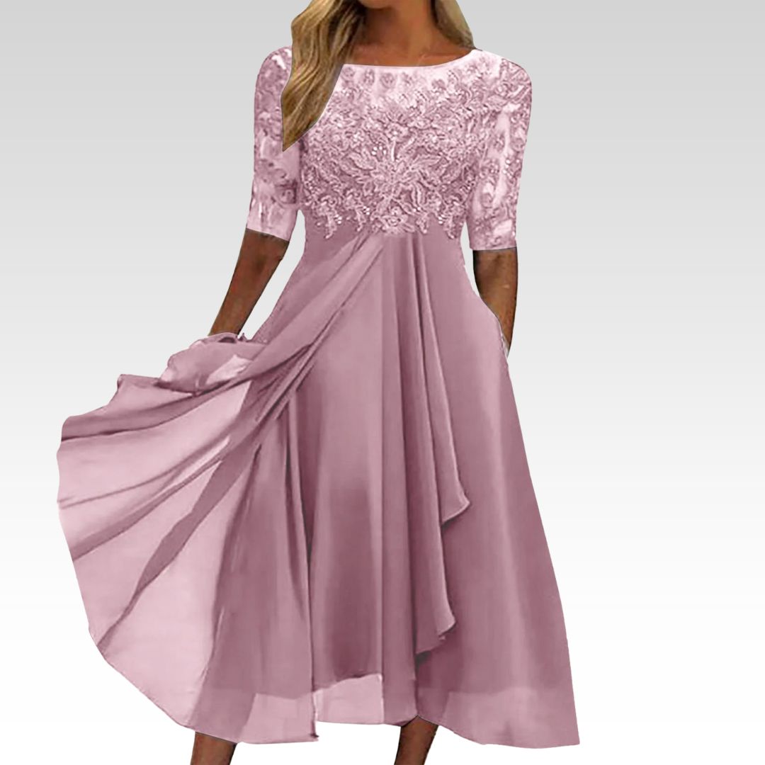 Puck | Elegant Midi Dress in Lace
