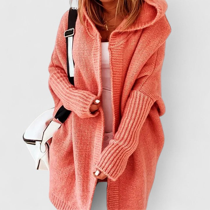 Moonika | Comfortable Knitted Hooded Cardigan