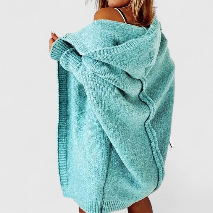Moonika | Comfortable Knitted Hooded Cardigan