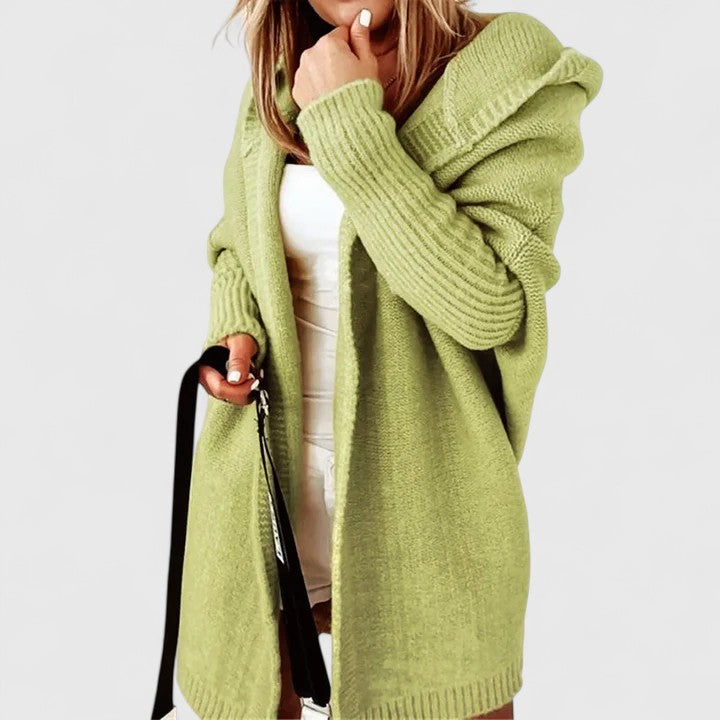Moonika | Comfortable Knitted Hooded Cardigan