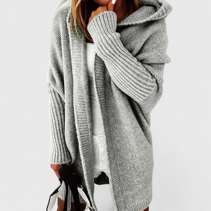 Moonika | Comfortable Knitted Hooded Cardigan
