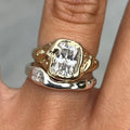 Set of Radiant Stacked Rings in Gold and Silver
