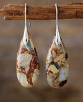 Chic Earrings with Oval Stone