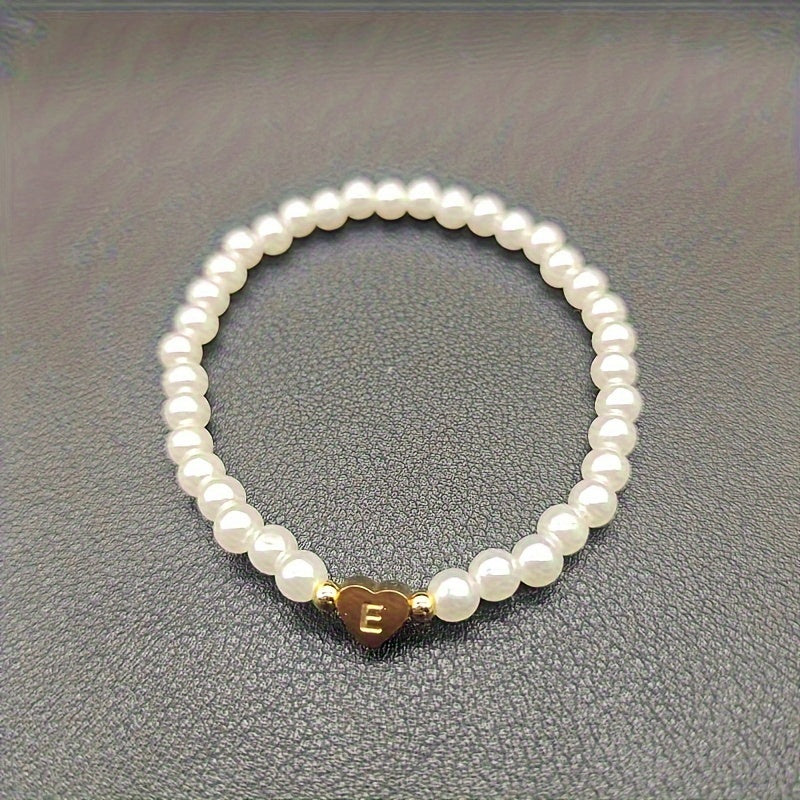 Chic Bracelet with Heart Initial (A–Z)