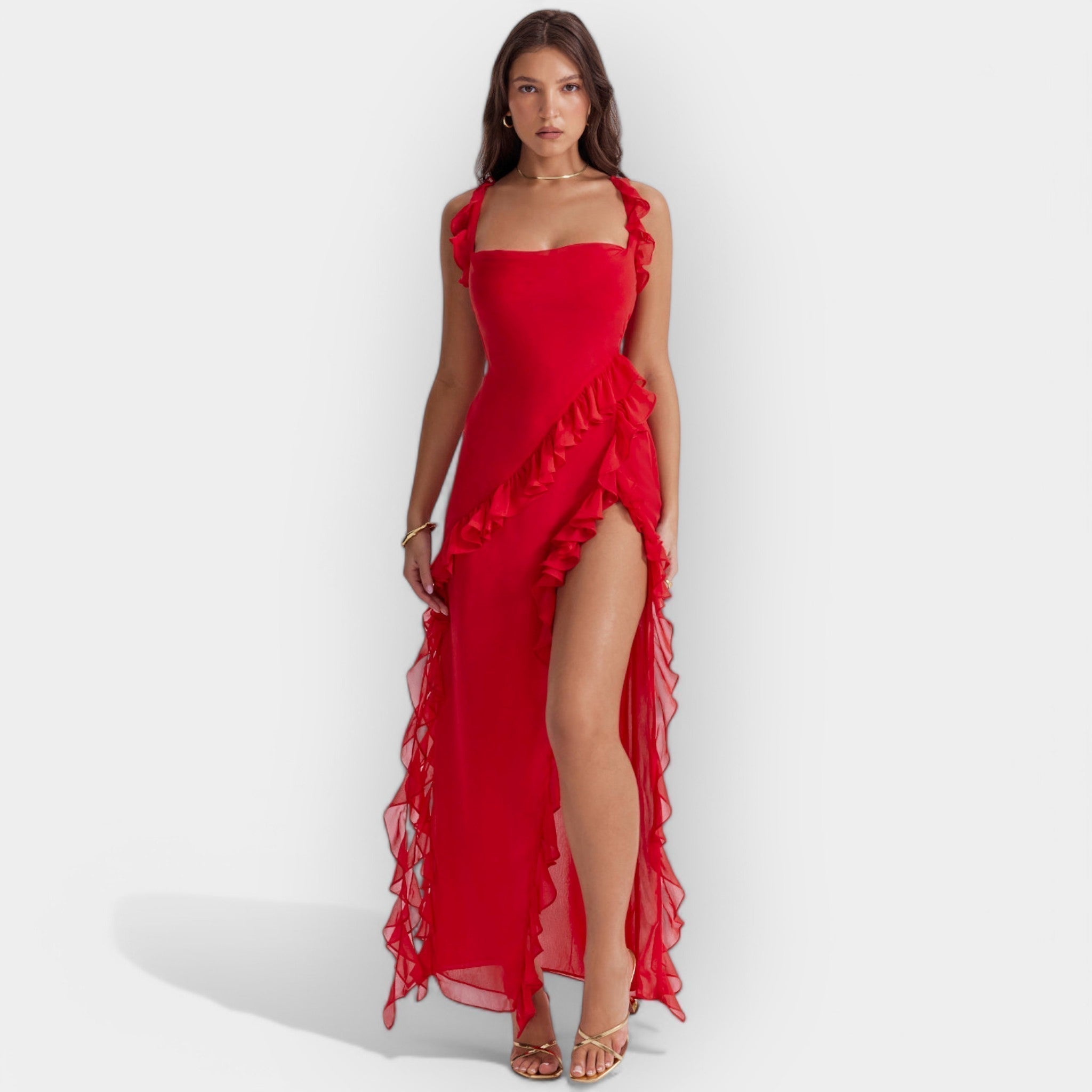 Celeste | Dress with Split and Ruffles