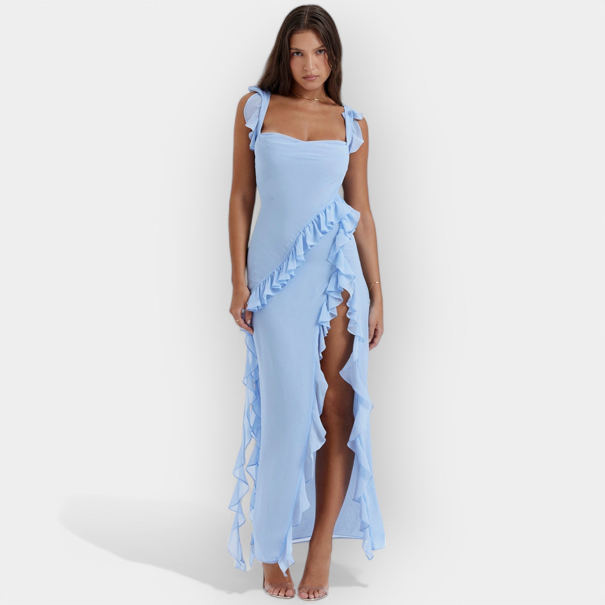 Celeste | Dress with Split and Ruffles