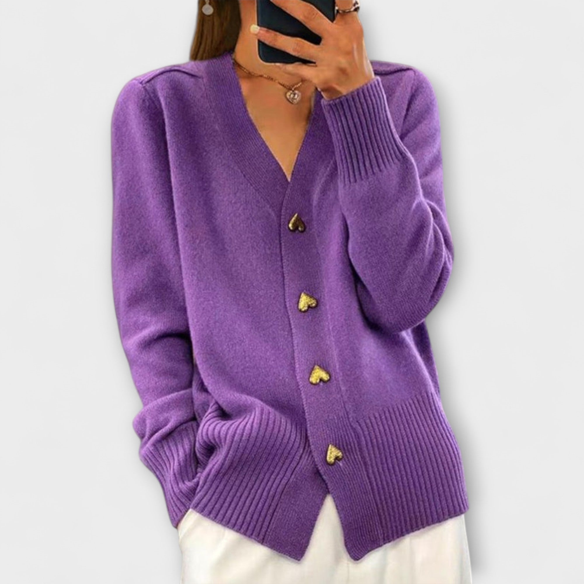 Marij | Women's V-Neck Jumper - Vintage Style Décolleté
