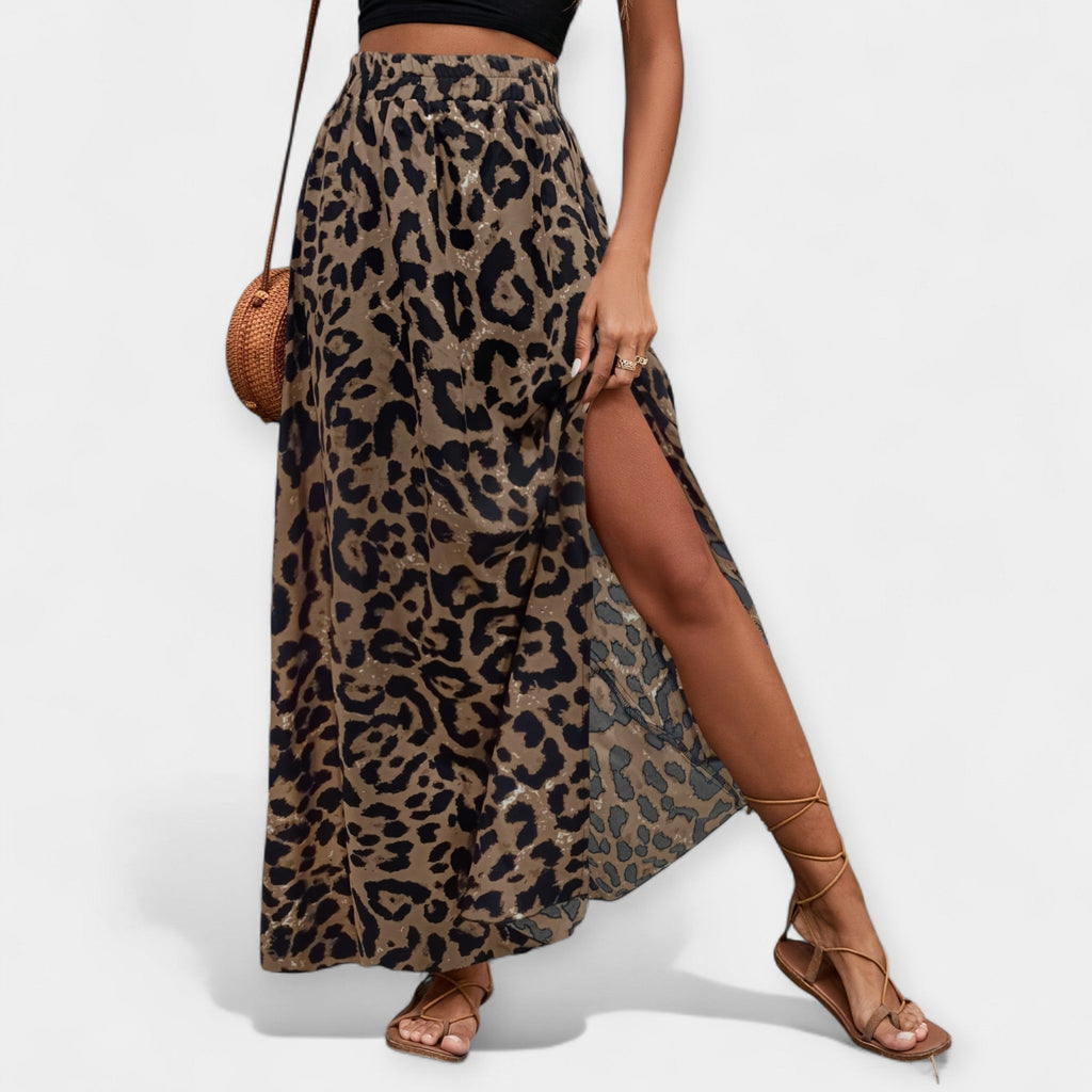 Isadora | Midi Skirt with Leopard Print