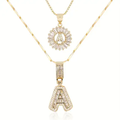 Initial Pendant Necklace Set in Moissanite