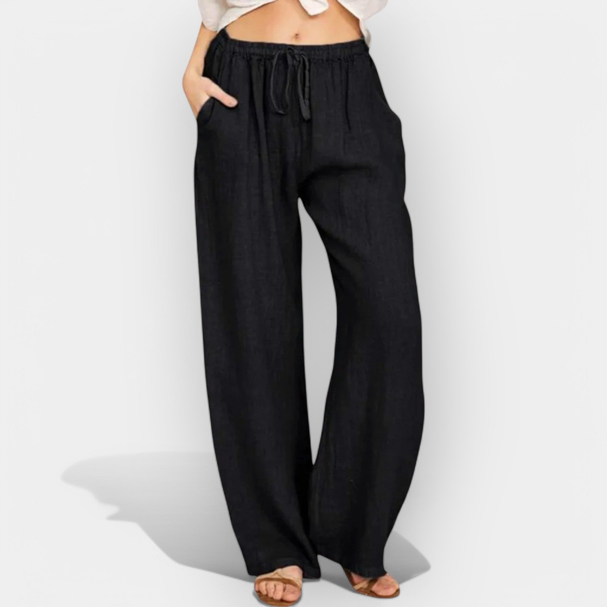 Malika | Lightweight Linen Trousers with Airy Lines