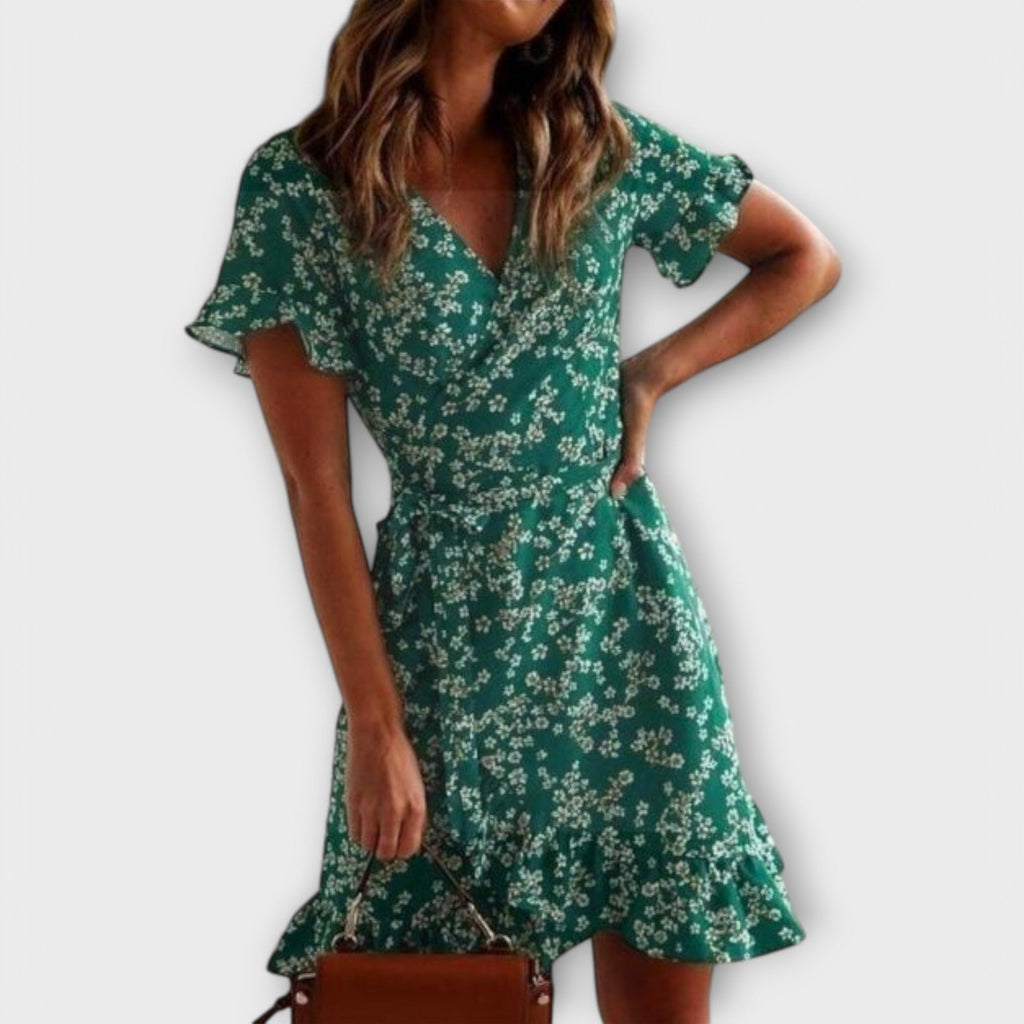 Dalila | Short Boho Dress in Green