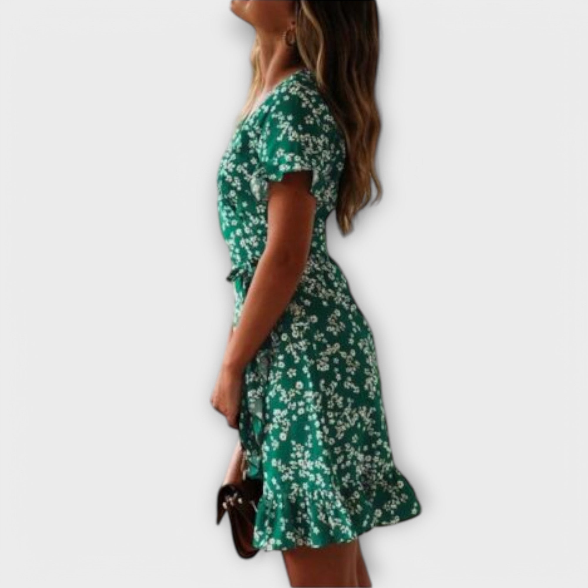 Dalila | Short Boho Dress in Green