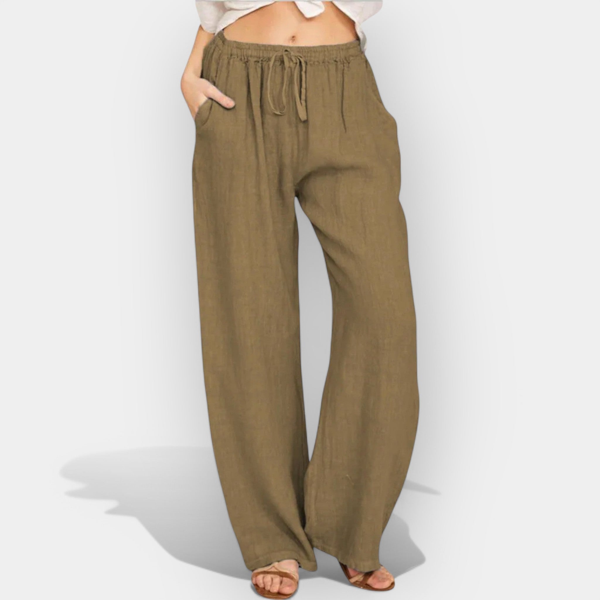 Malika | Lightweight Linen Trousers with Airy Lines