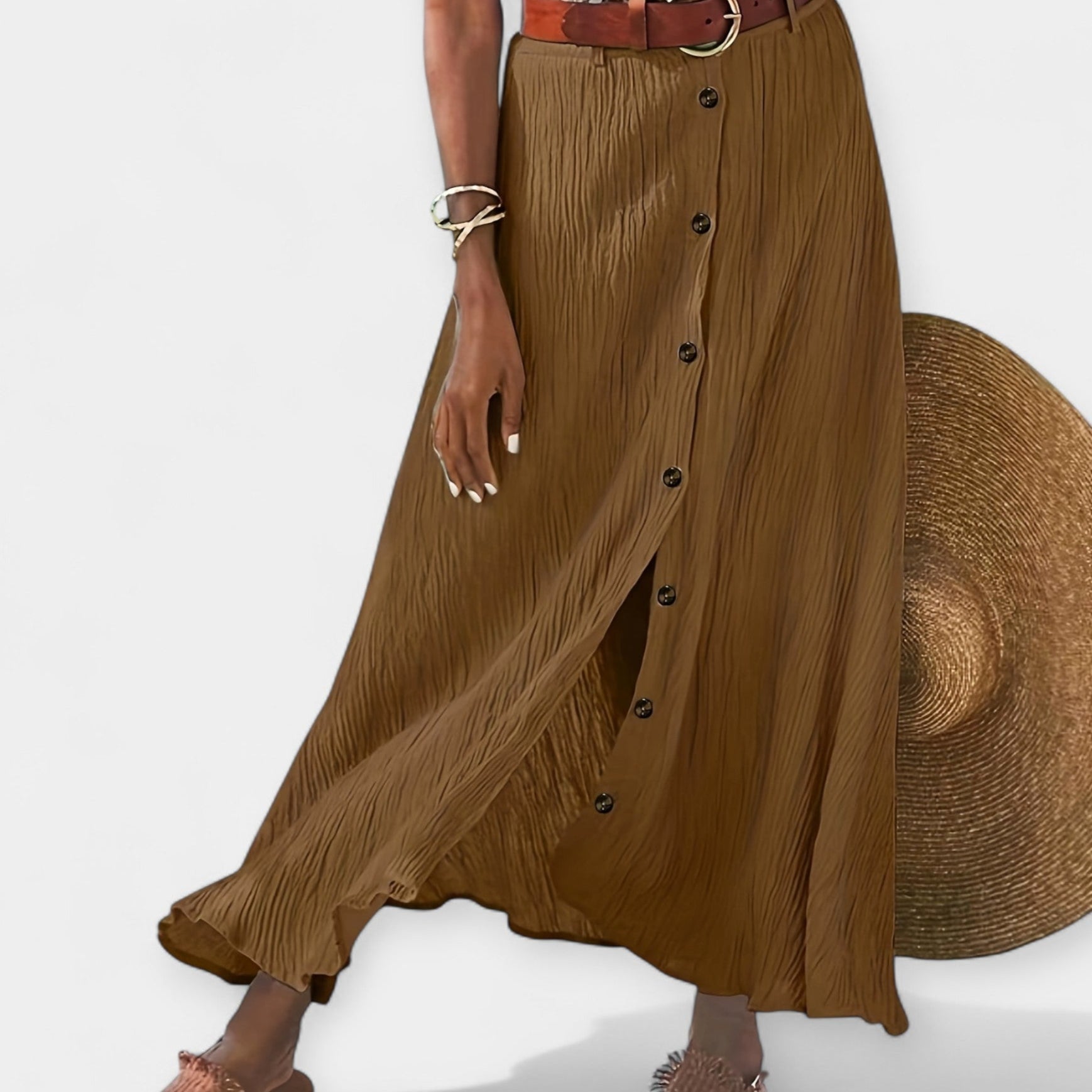Alicia | Sheer Midi Skirt with Torn Detail