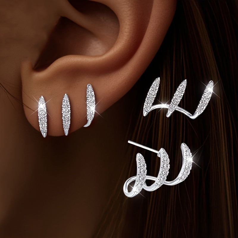 Elegant Earrings with Three Claw Set Rhinestones